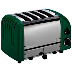 Dualit Made to Order Classic 4-Slice Toaster Stainless Steel/Turquoise Green Gloss